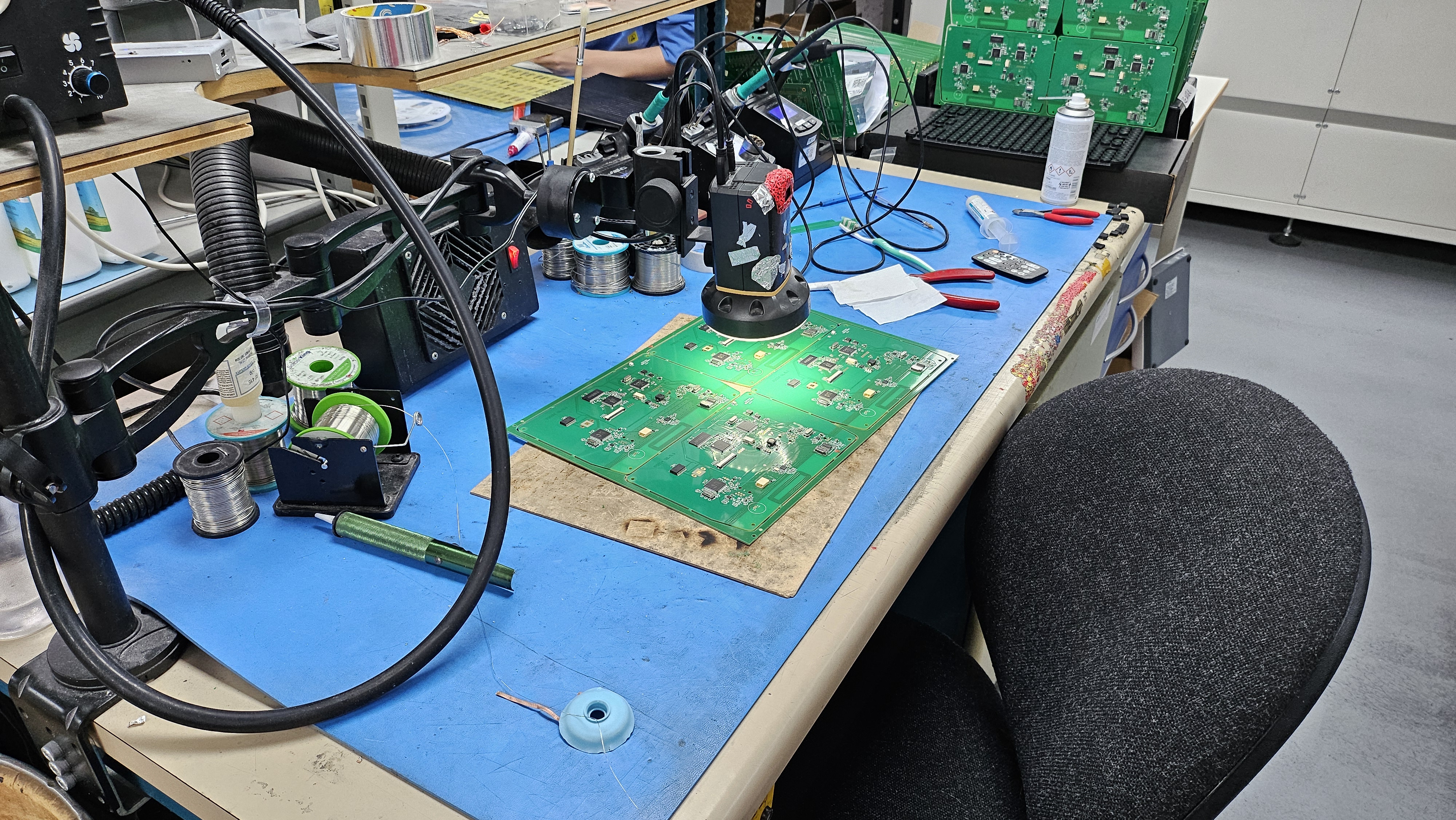 Circuit board on a desk