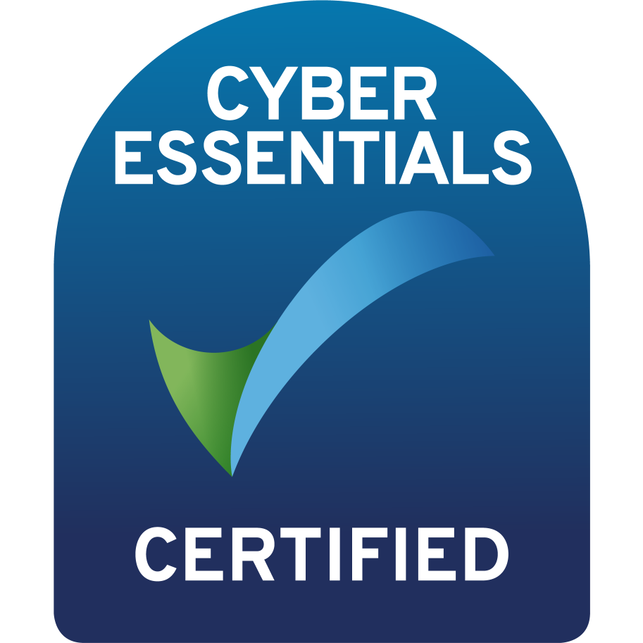 The logo for Cyber Essentials. A tick to display certification.