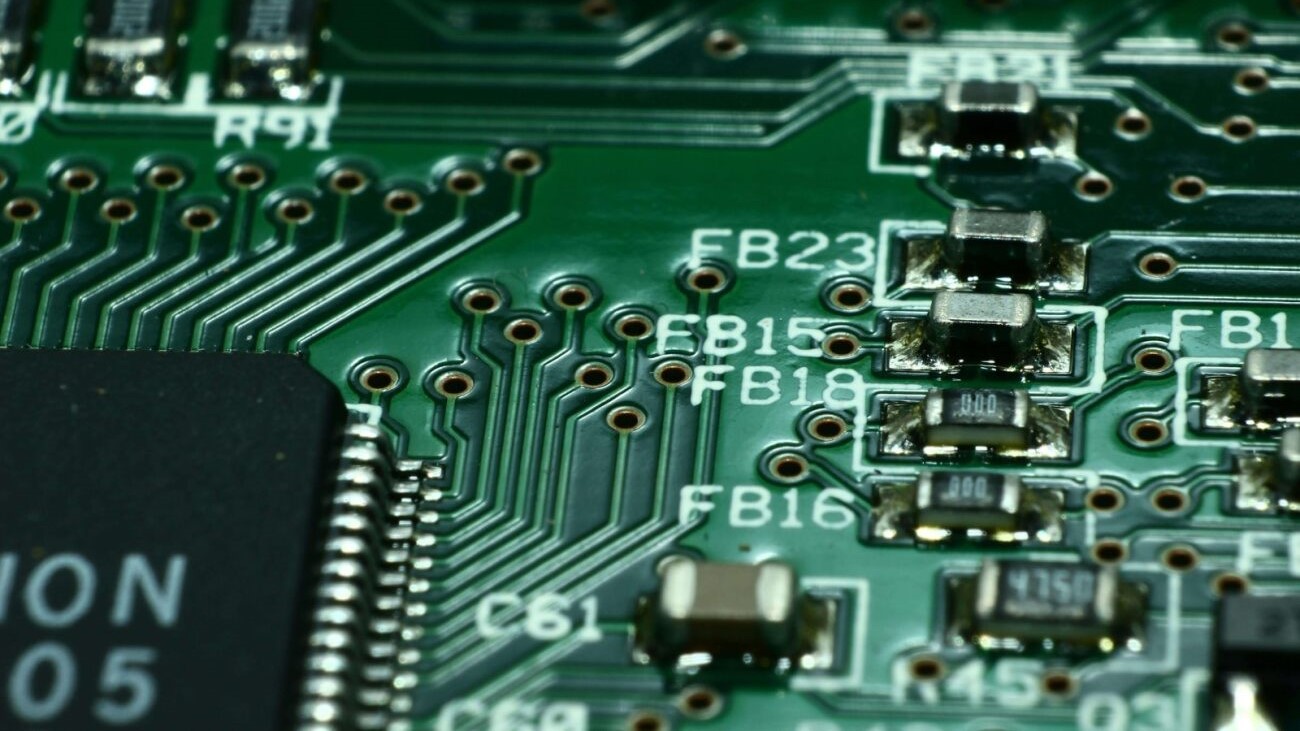 Up close image of a circuit board